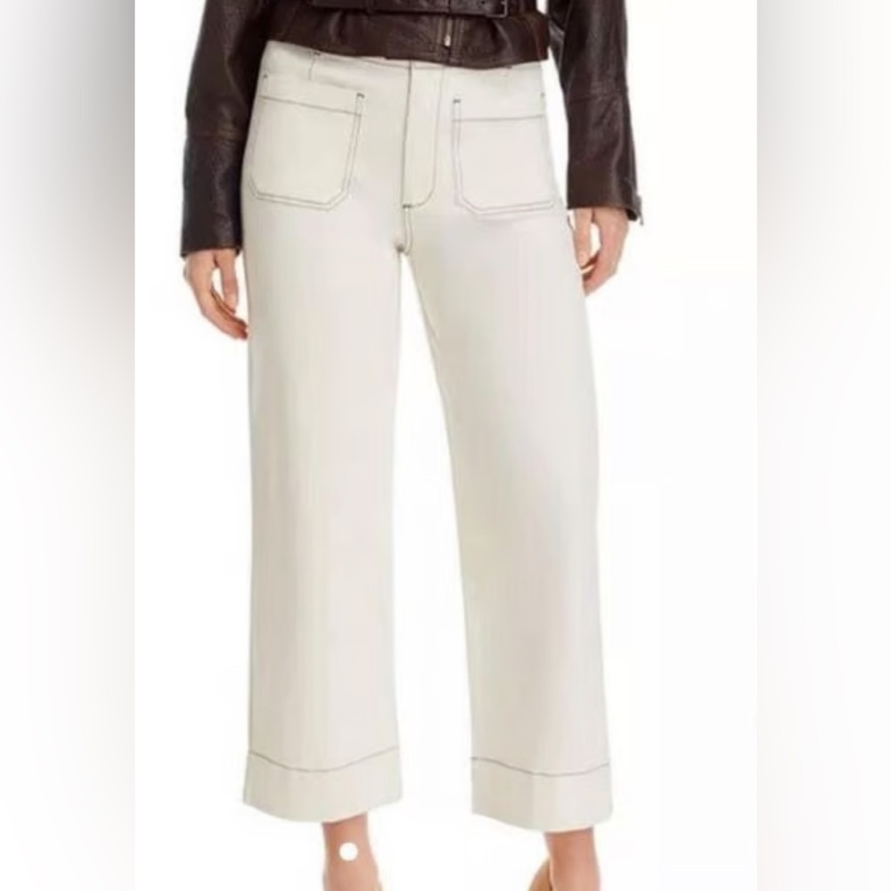 Women's White Cropped Wide Leg Pant. Size 12